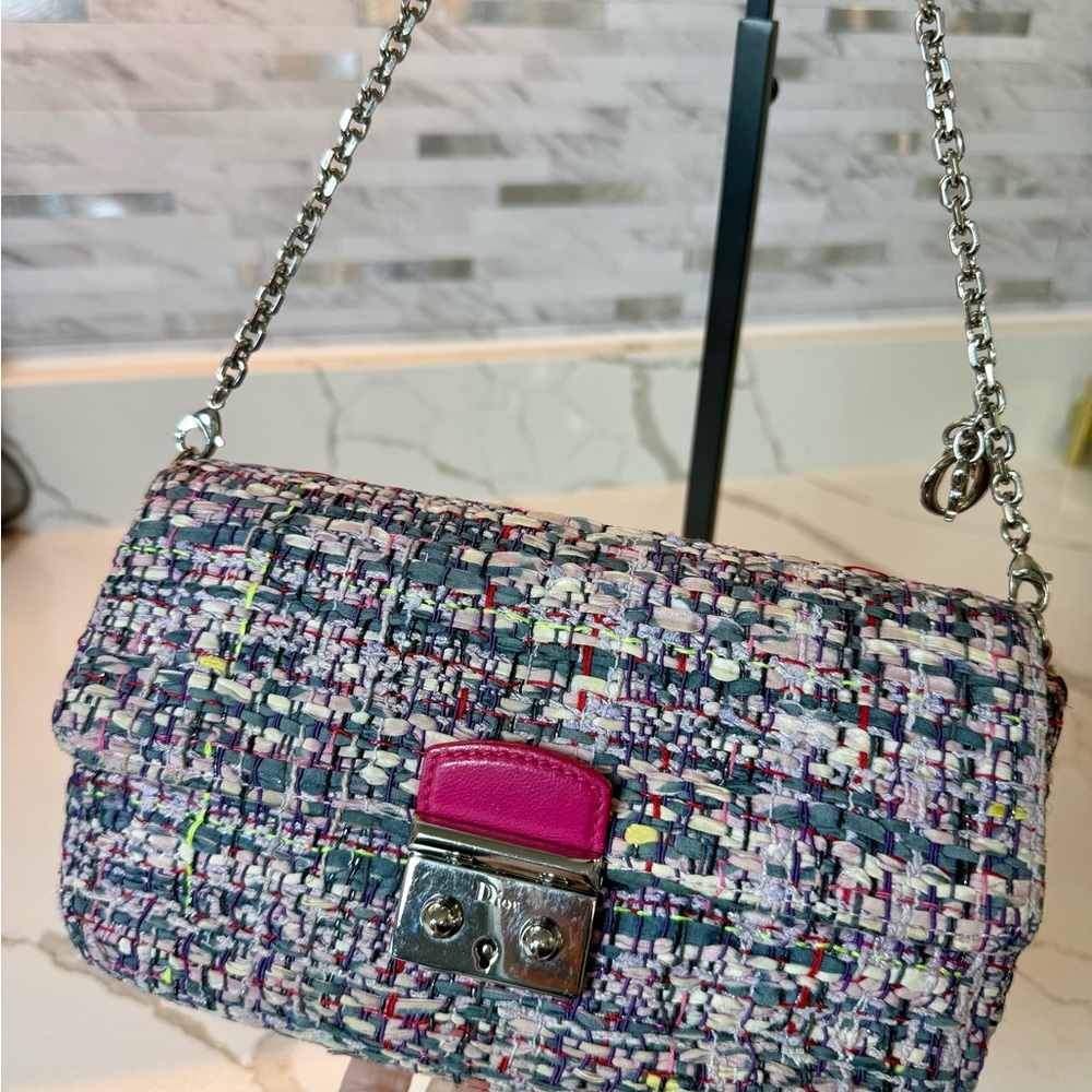 Christian Dior Limited Edition Tweed Miss Dior Clutch